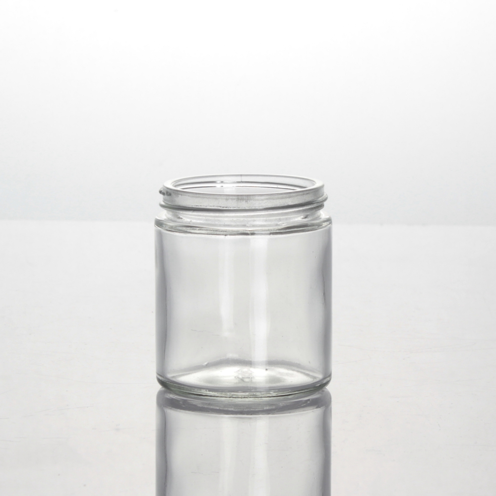 Wholesale stock 50ml 100ml 120ml 2oz 3oz 4oz 5oz clear candle glass jar bath salts cosmetic food with aluminum metal plastic cap