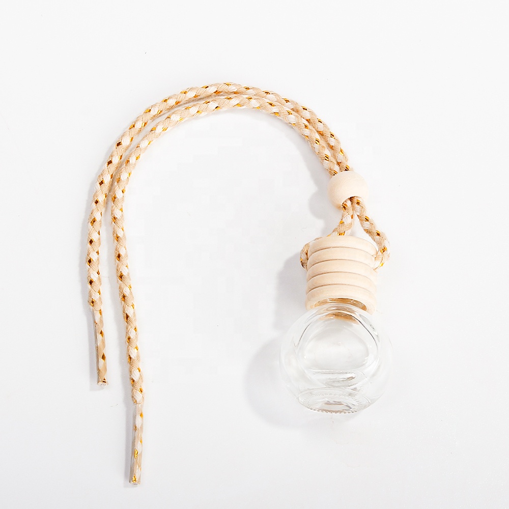 Wholesale stock refillable perfume bottle 5ml 10ml car hanging diffuse bottle with wooden lid