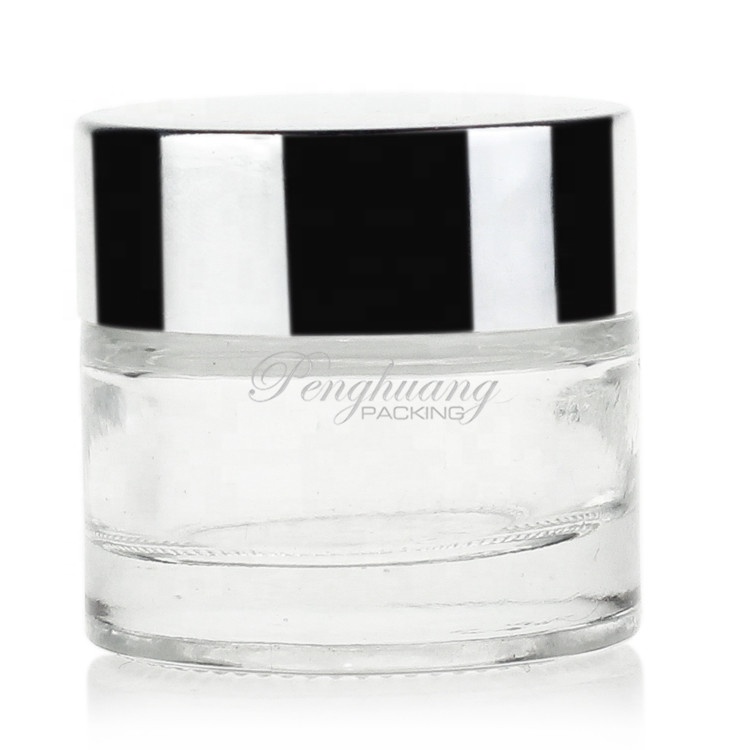 Wholesale stock round clear cosmetic jar 10ml Frosted Glass jar 10g With caps and covers spacers