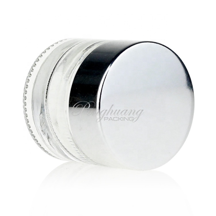 Wholesale stock round clear cosmetic jar 10ml Frosted Glass jar 10g With caps and covers spacers