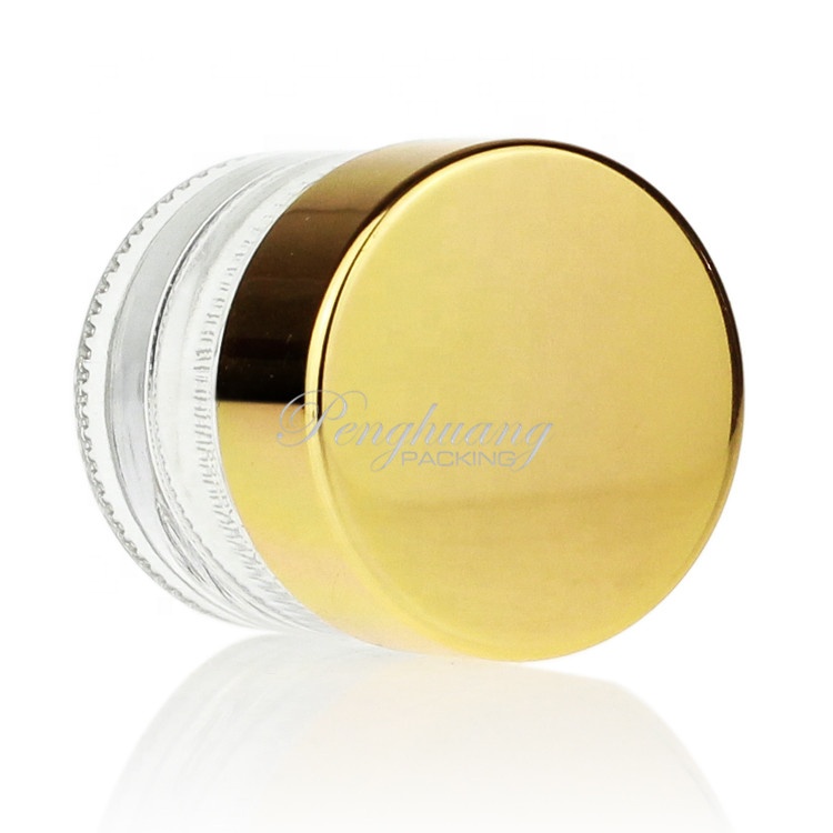 Wholesale stock round clear cosmetic jar 10ml Frosted Glass jar 10g With caps and covers spacers