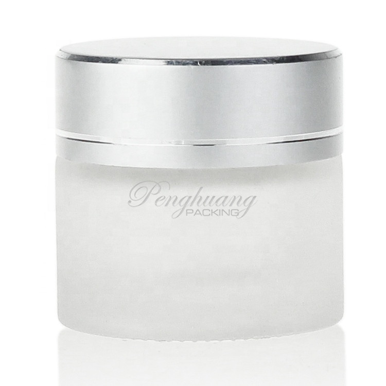 Wholesale stock round clear cosmetic jar 10ml Frosted Glass jar 10g With caps and covers spacers