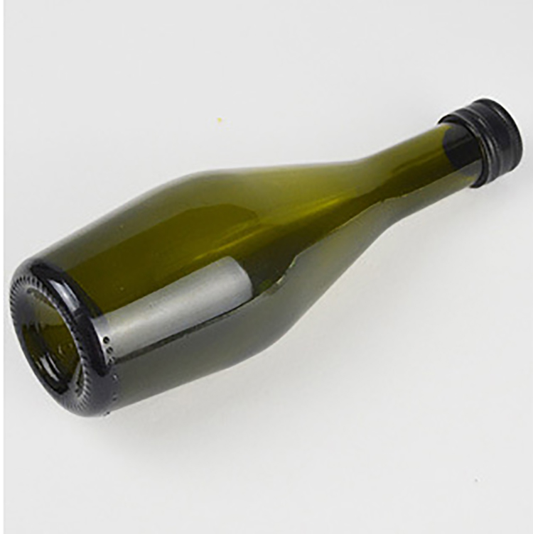 Wholesale stocked 187ml small glass red wine beer drink drop storage bottle with screw cap