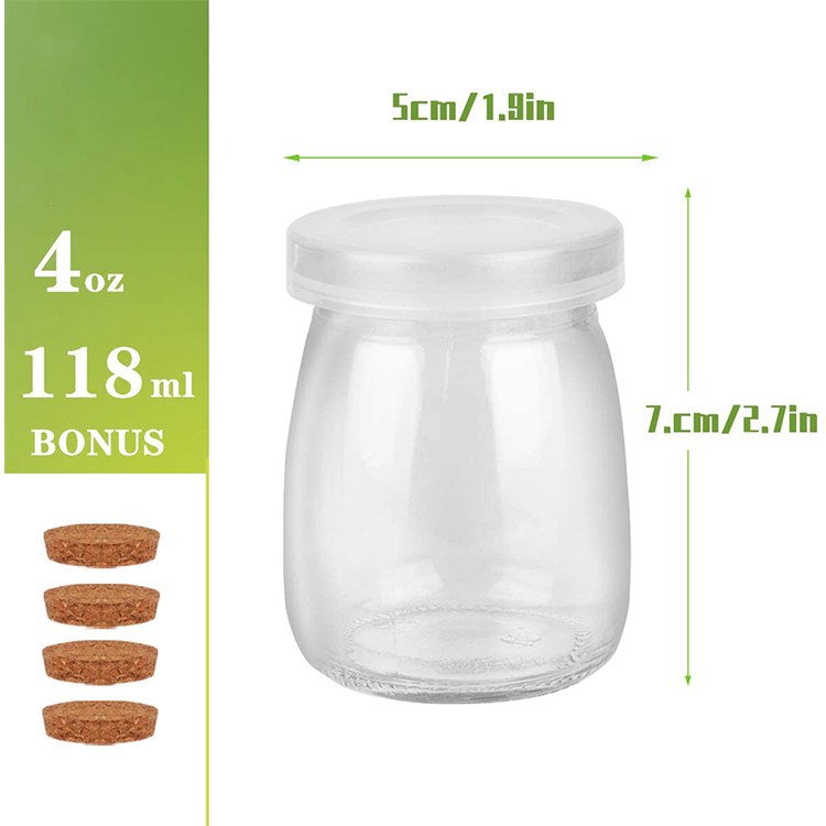 Wholesale storage bottle can 50ml 100ml 150ml 200ml Pudding Yoghurt Glass jar Dessert Glass bottle milk Glass Jars with lid