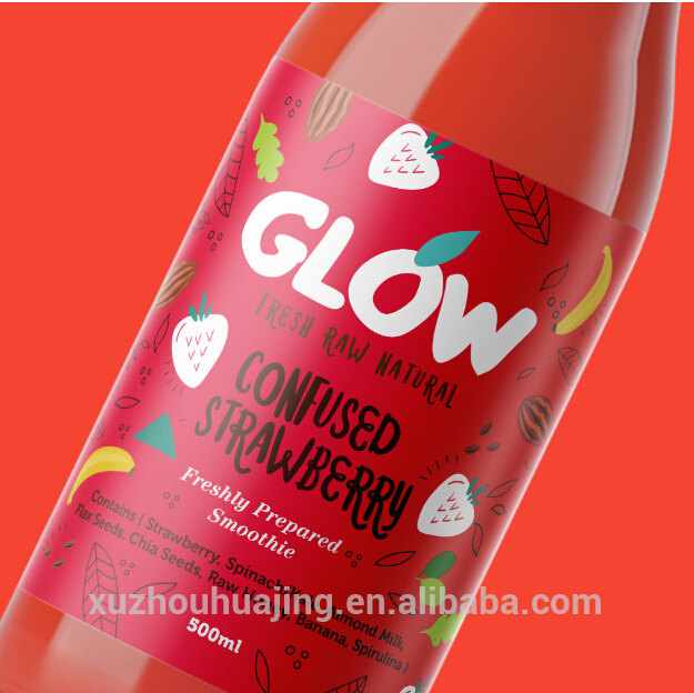 Wholesale surface handling 16oz glass juice bottle with metal lid