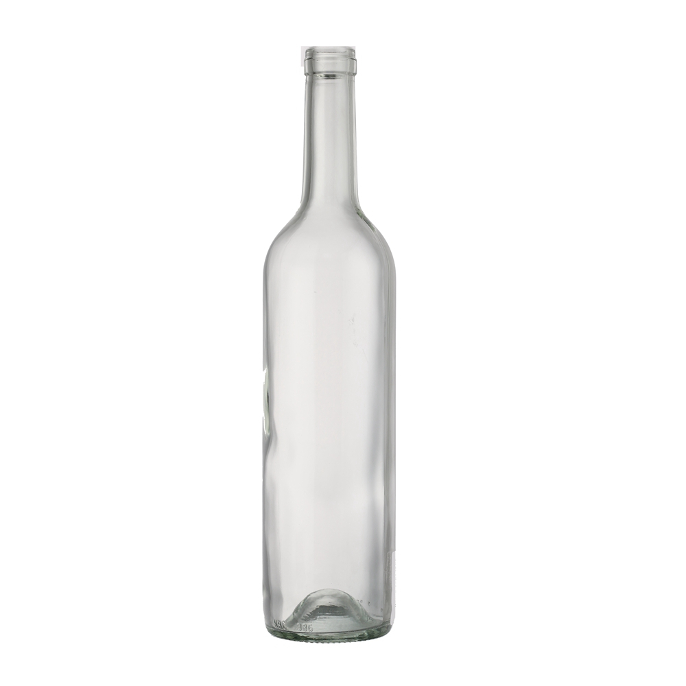 Wholesale tall 750ml botellas de vidrio matte black clear empty custom liquor vodka wine glass bottle with cork