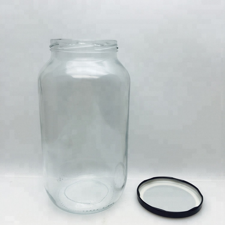 Wholesale transparent 1500ml 1.5L glass food jar with metal lid