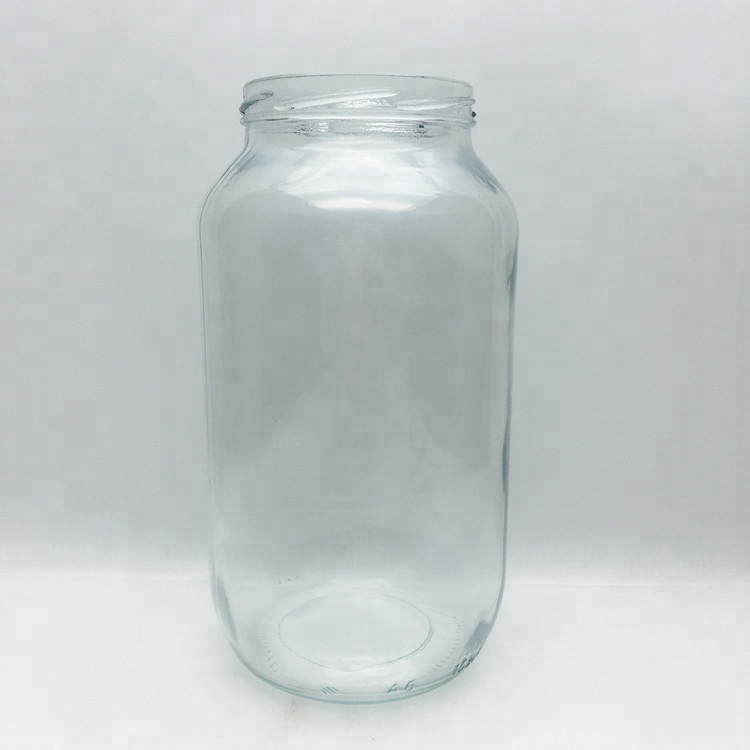 Wholesale transparent 1500ml 1.5L glass food jar with metal lid