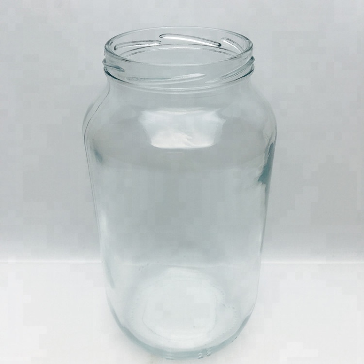Wholesale transparent 1500ml 1.5L glass food jar with metal lid