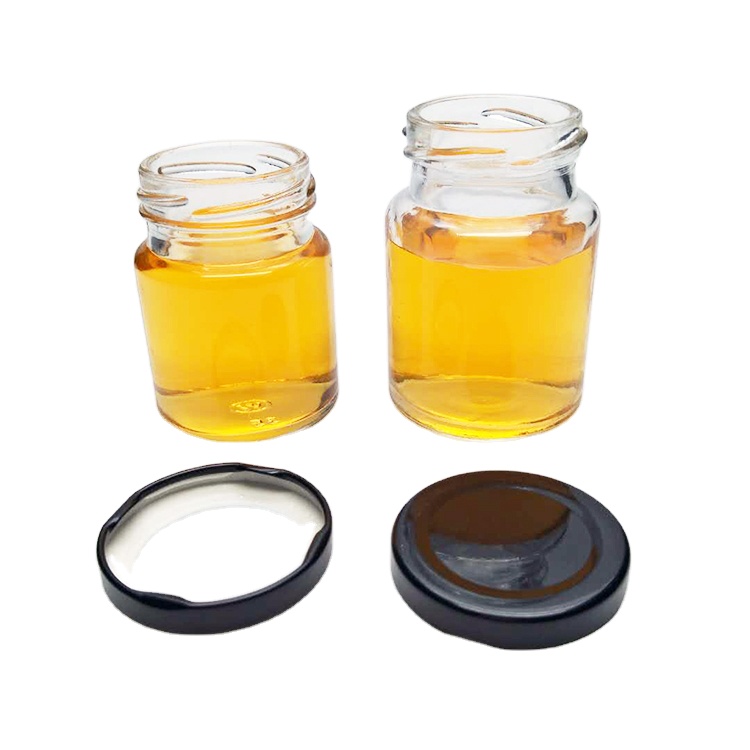 Wholesale transparent 75ml 100ml empty glass bird's nest jar with metal screw lid