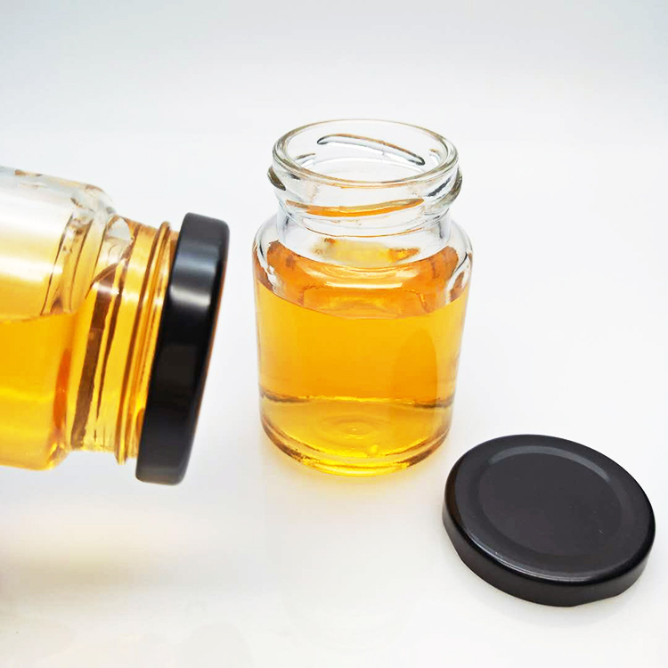 Wholesale transparent 75ml 100ml empty glass bird's nest jar with metal screw lid
