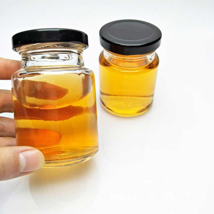 Wholesale transparent 75ml 100ml empty glass bird's nest jar with metal screw lid