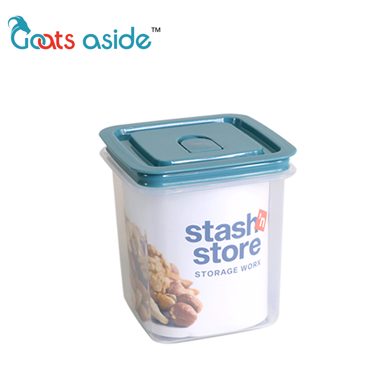 Wholesale transparent storage containers with plastic lid for square food spice storage jar for kitchen canister