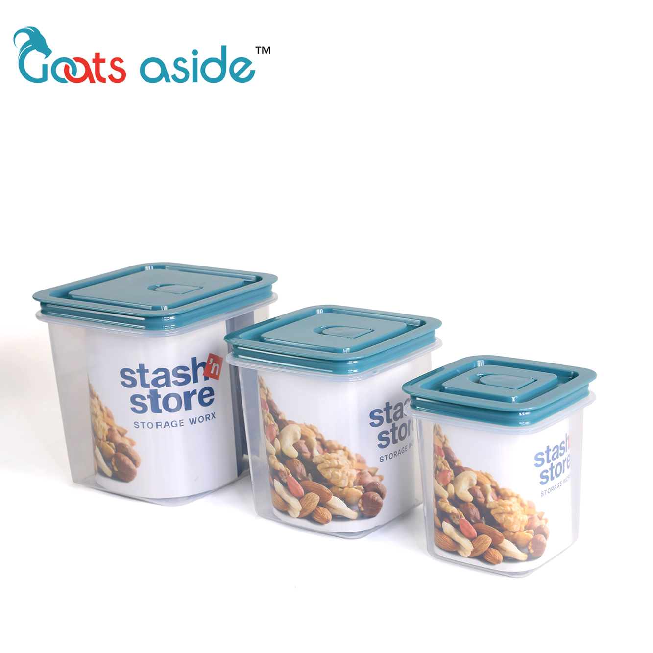 Wholesale transparent storage containers with plastic lid for square food spice storage jar for kitchen canister