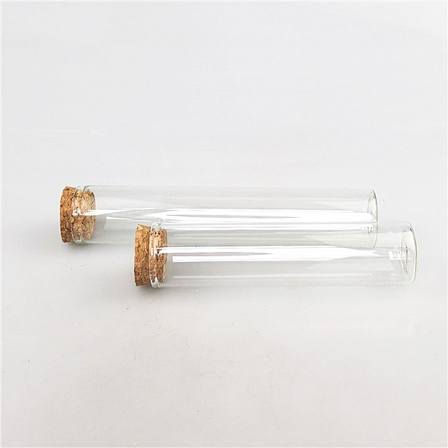 Wholesale various transparent glass tube mini glass bottle with cork lid