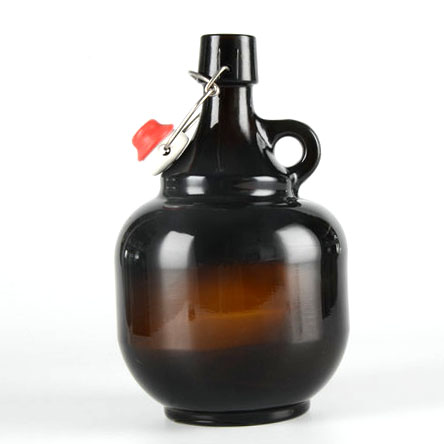 Wholesale water bottles gallon glass beer bottle swing top amber beer growler 32oz 64oz