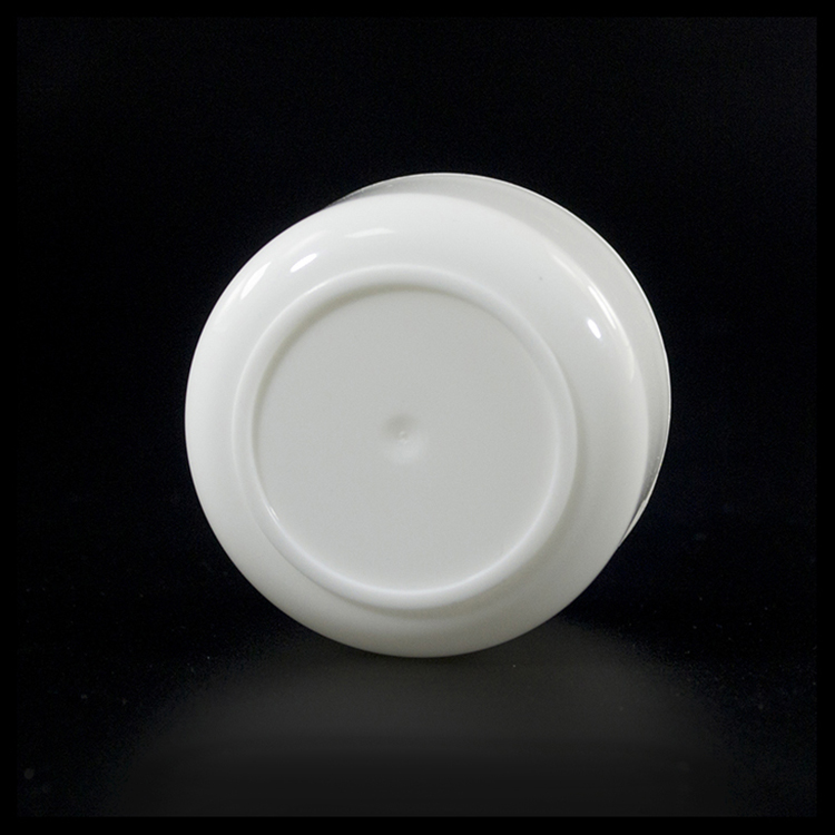 Wholesale white 20g 50g 100g 250g plastic empty cosmetic jar for cream with silver edge plastic lid