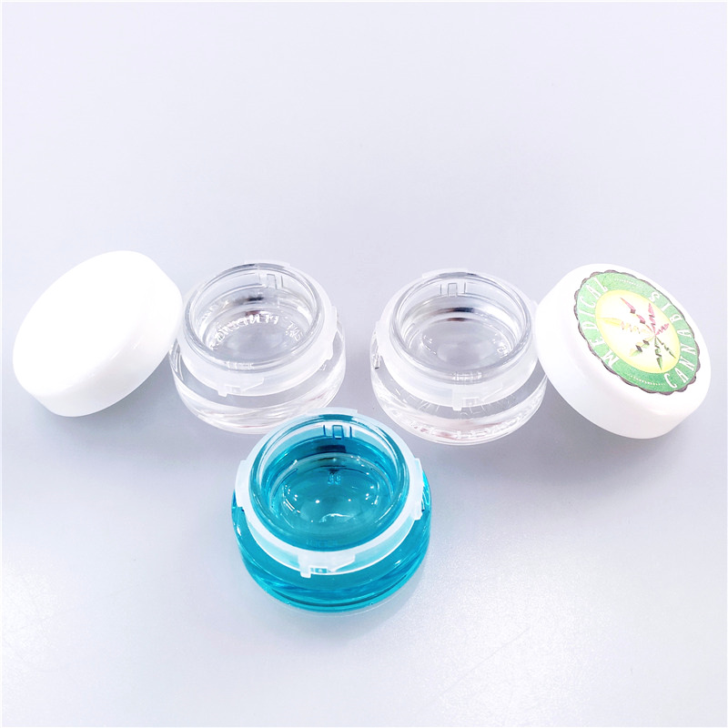 Wholesale white black opaque Small Square shape childproof 5ML 7ML CR glass jars for CBD oil