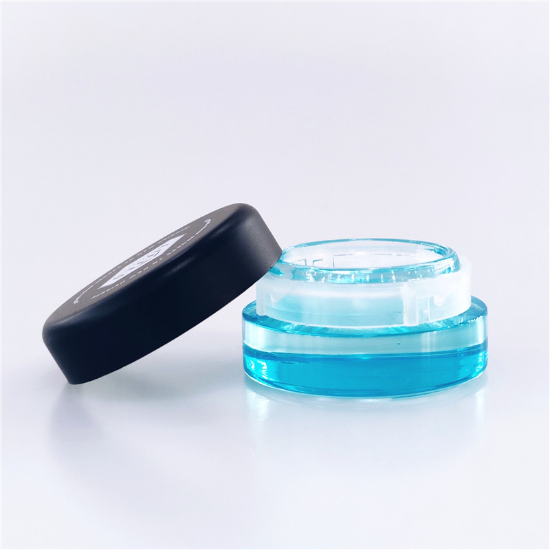 Wholesale white black opaque Small Square shape childproof 5ML 7ML CR glass jars for CBD oil