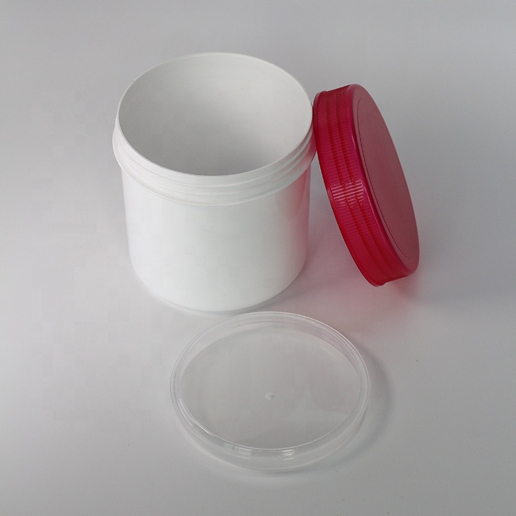 Wholesale white jars with red lid body butter cosmetic jars body scrub package body scrub jar