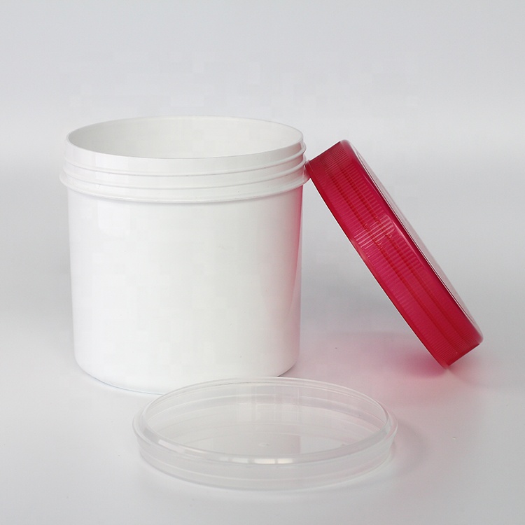 Wholesale white jars with red lid body butter cosmetic jars body scrub package body scrub jar