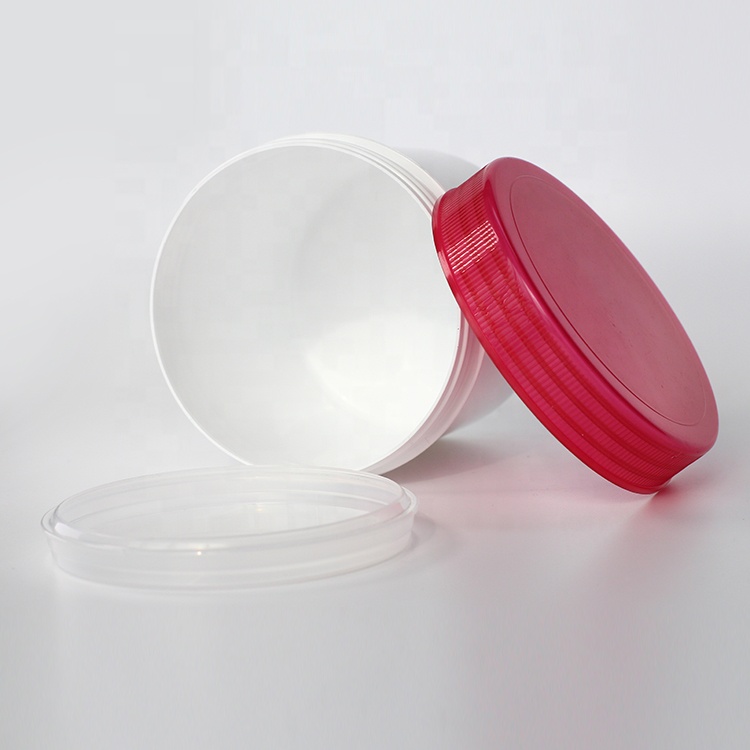 Wholesale white jars with red lid body butter cosmetic jars body scrub package body scrub jar