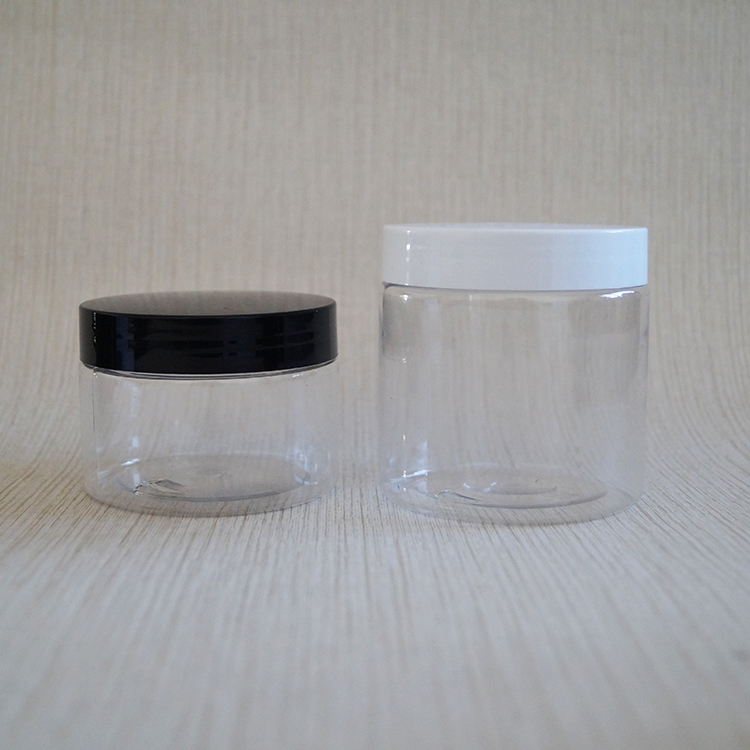 Wholesale wide mouth clear plastic slime container 8oz with lids