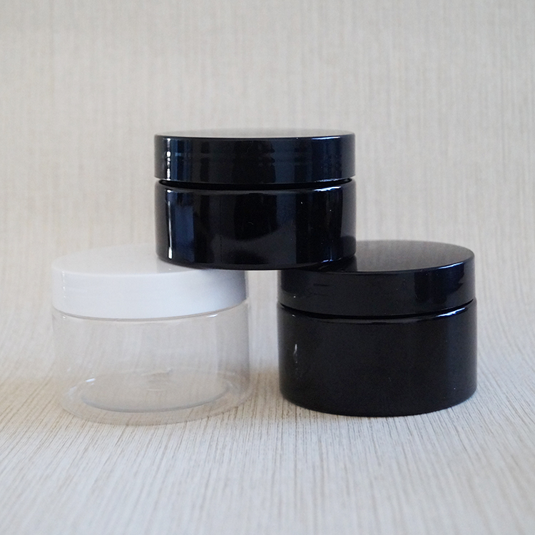 Wholesale wide mouth clear plastic slime container 8oz with lids