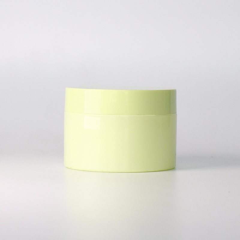 Wholesale yellow cosmetic packaging eco friendly pet jar 4 oz plastic jars sugar scrub jar containers clear