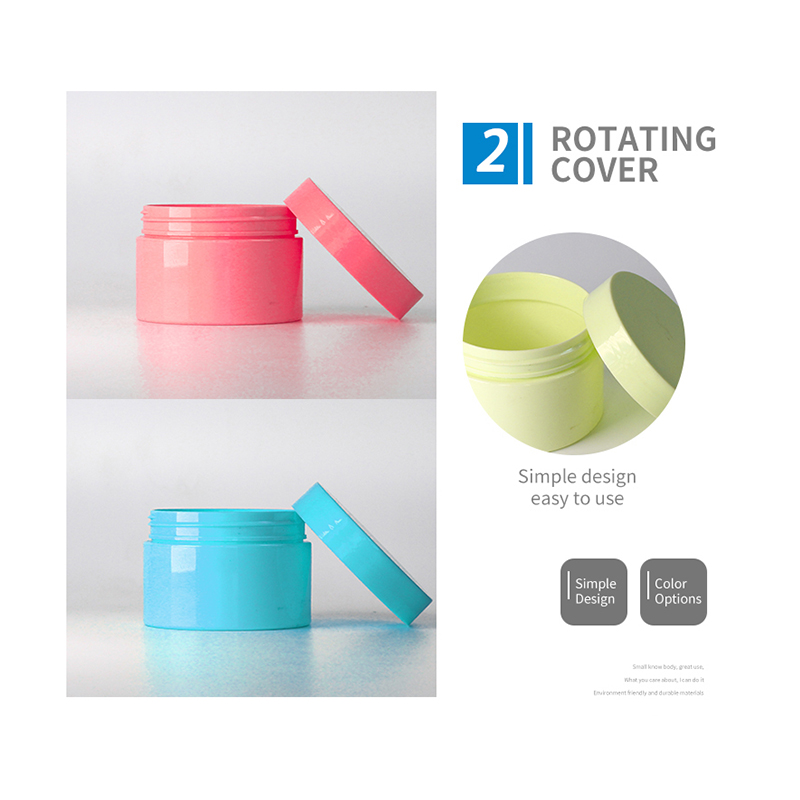 Wholesale yellow cosmetic packaging eco friendly pet jar 4 oz plastic jars sugar scrub jar containers clear