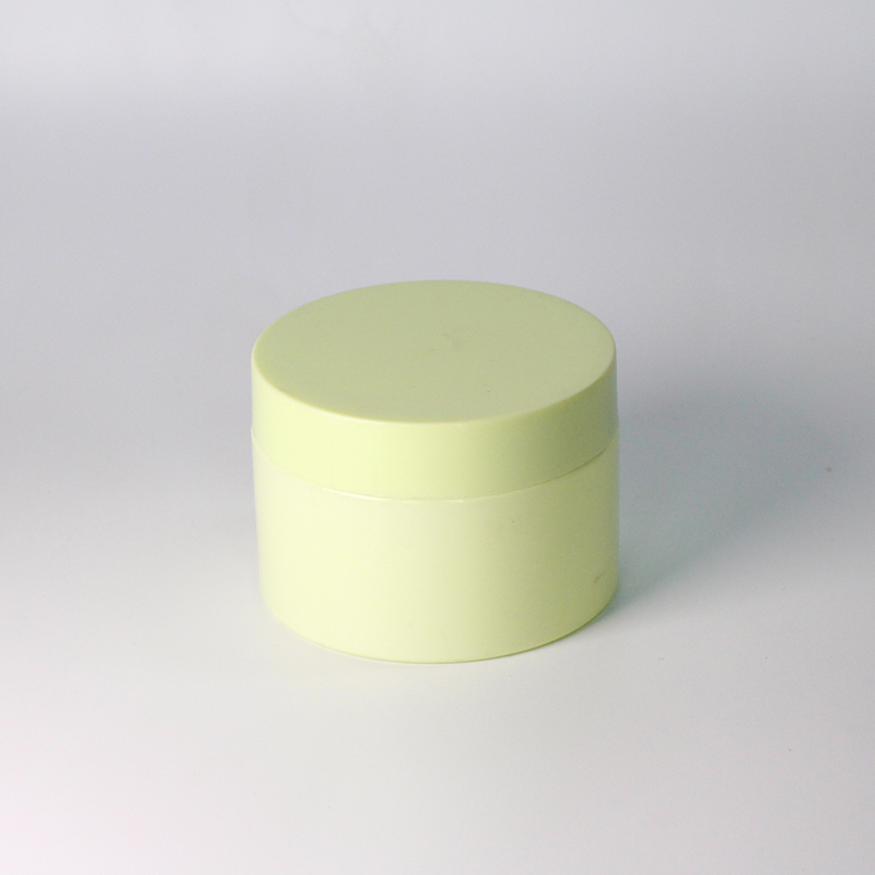 Wholesale yellow cosmetic packaging eco friendly pet jar 4 oz plastic jars sugar scrub jar containers clear