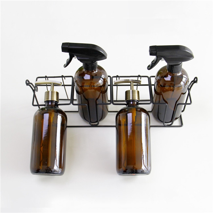 Wholesaler 500ml Amber Glass Bottle Glass Pump Bottle For Lotion
