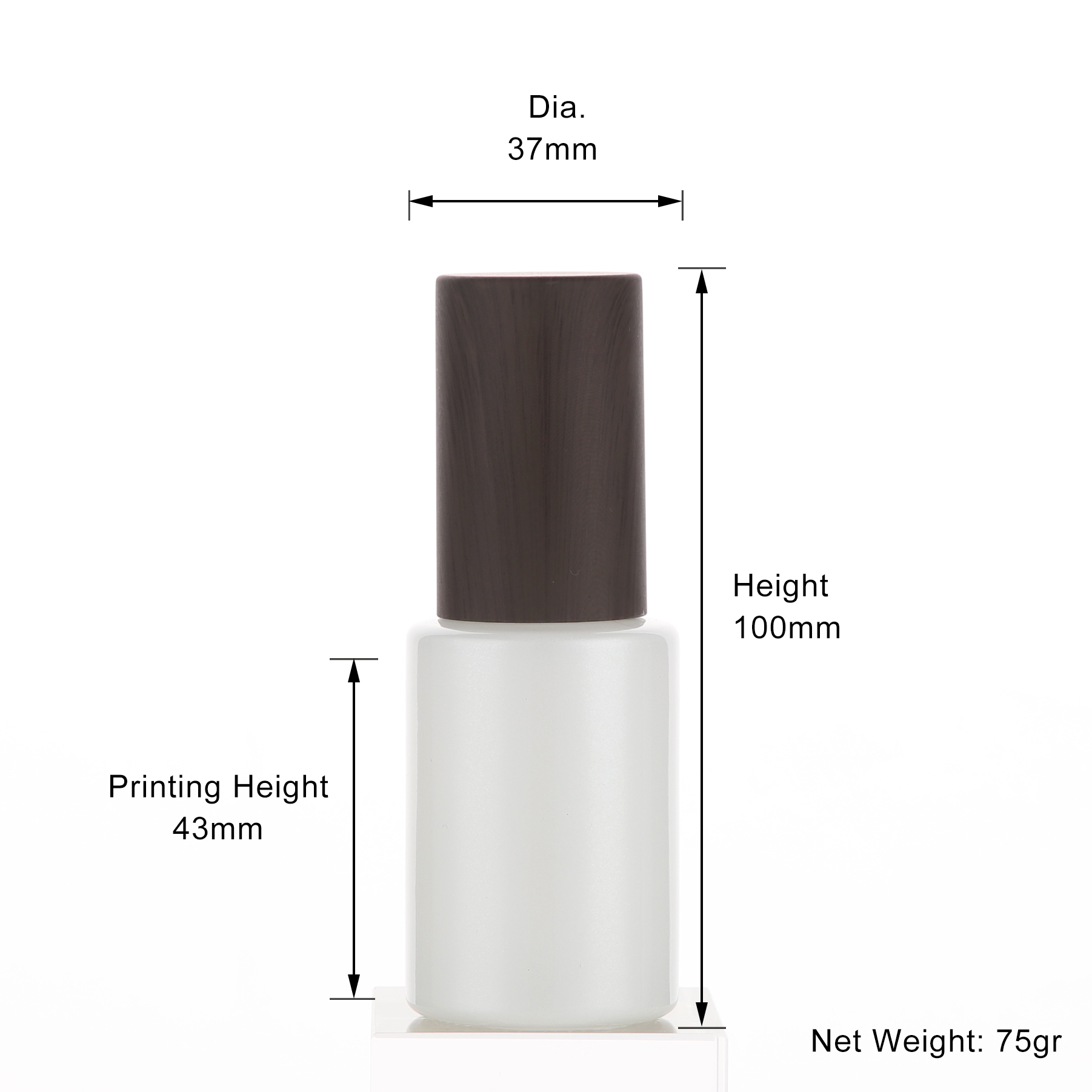 Wholesales 30ml 100ml 120ml pearl white glass lotion pump bottle with wood grain cover