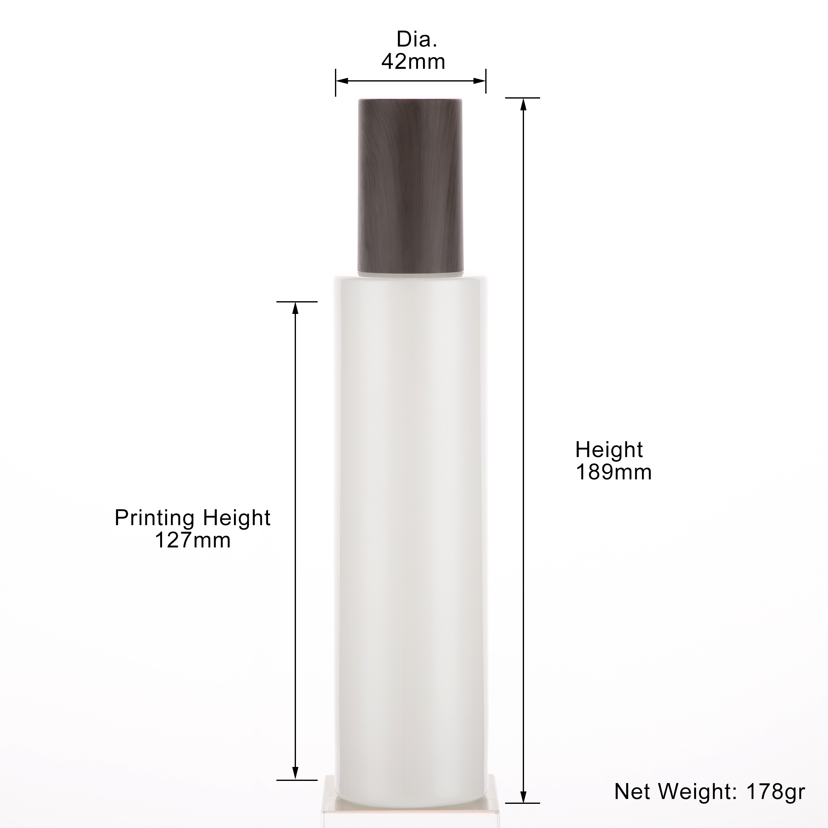 Wholesales 30ml 100ml 120ml pearl white glass lotion pump bottle with wood grain cover