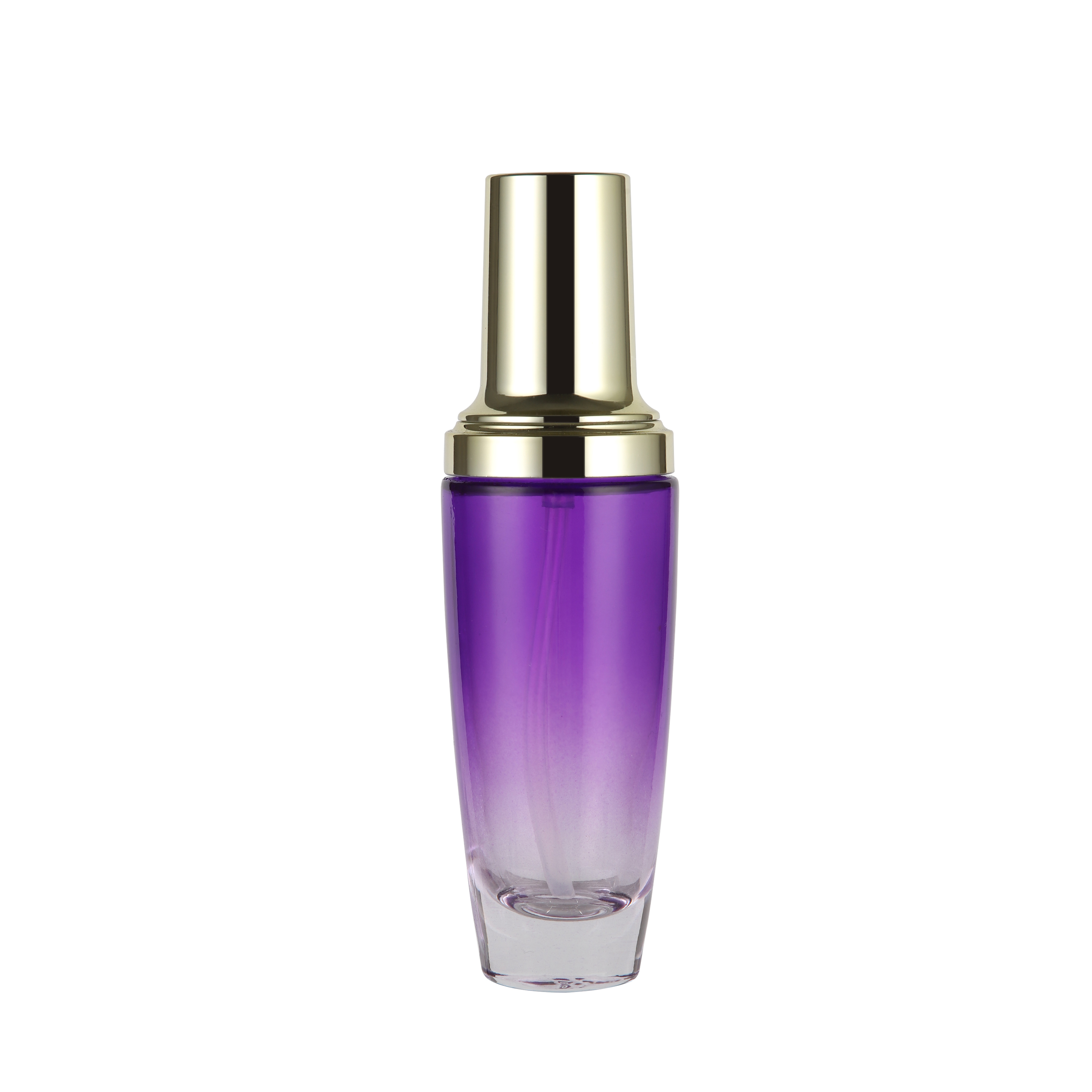 Wholesales 30ml 50ml 100ml 120ml purple or pink glass lotion pump bottle with gold or silver cover