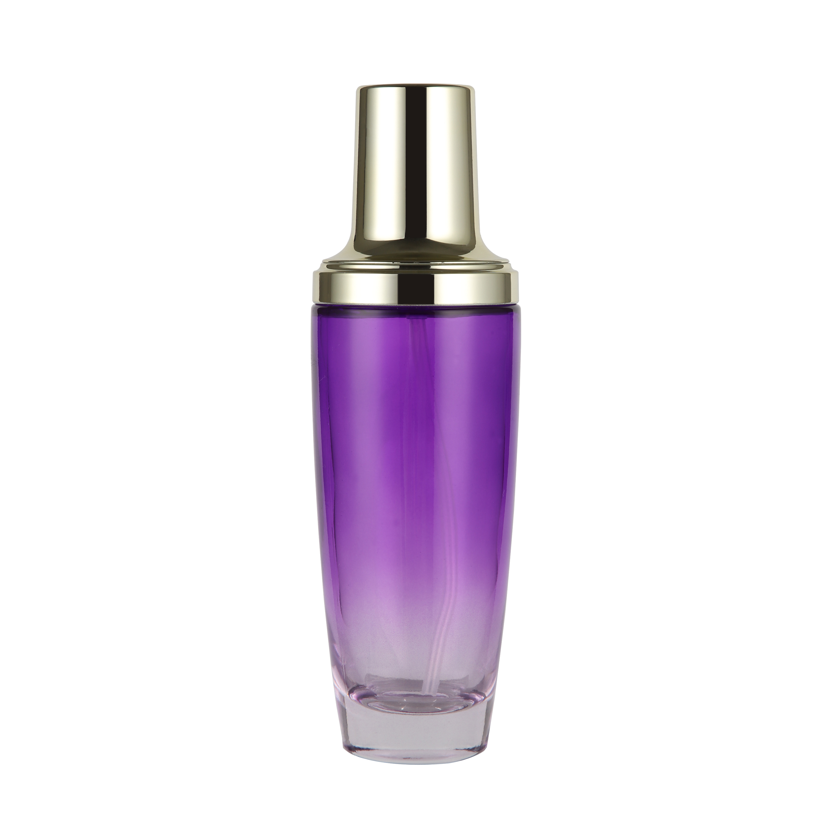 Wholesales 30ml 50ml 100ml 120ml purple or pink glass lotion pump bottle with gold or silver cover