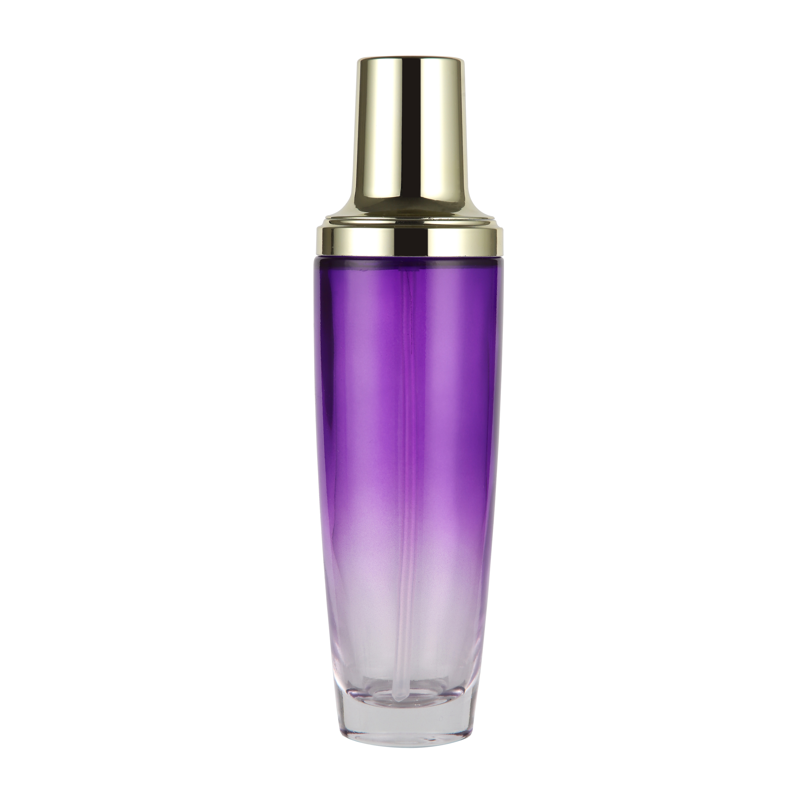 Wholesales 30ml 50ml 100ml 120ml purple or pink glass lotion pump bottle with gold or silver cover