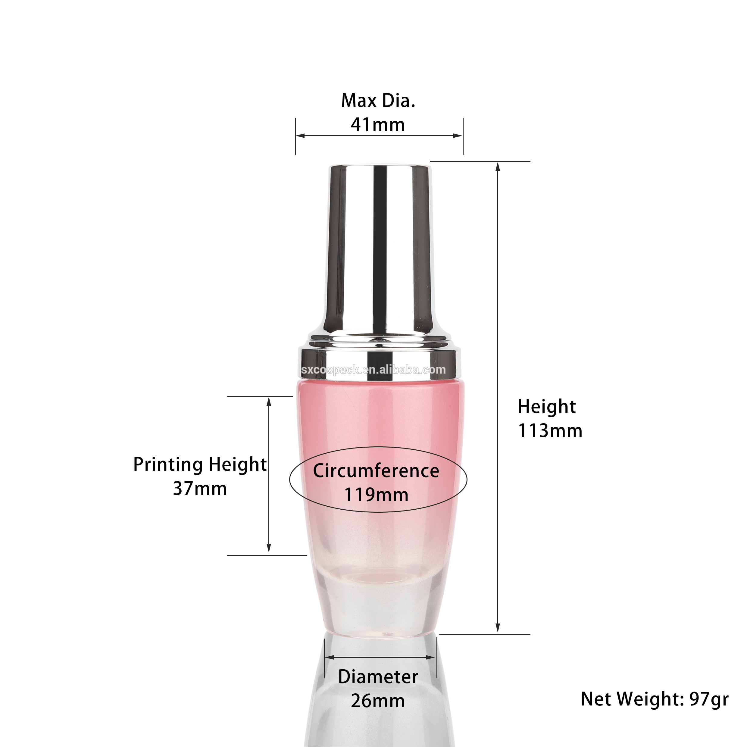 Wholesales 30ml 50ml 100ml 120ml purple or pink glass lotion pump bottle with gold or silver cover