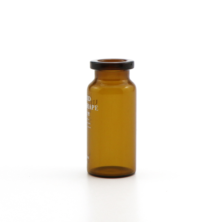 Wholesales 5 7 8 10ml clear amber coating medical empty pharmacy glass bottle sterile vials with rubber stopper
