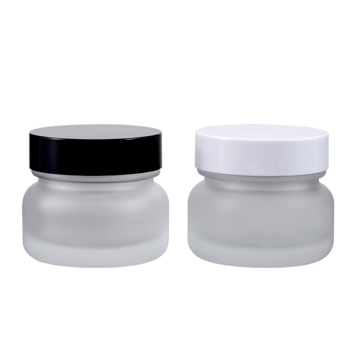 Wholesales 50g frost glass facial cream jar cosmetic traval  can in stock