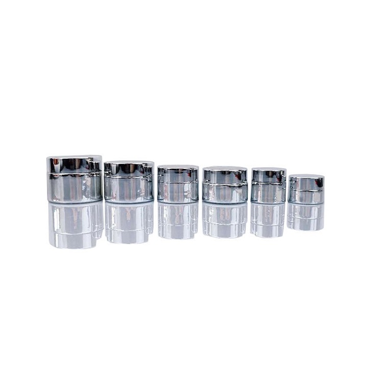 Wholesales 5g 10g 15g 20g 30g 50g Glass Cream Jar Electroplate Gold Silver Face Cream Container Lotion Cosmetic Cream Jars