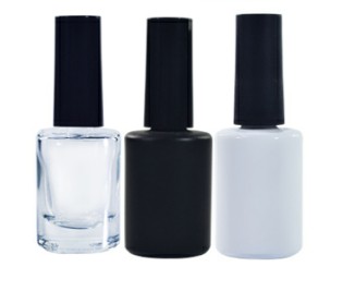 Wholesales 5ml 7ml 9ml 10ml 11ml 13ml 14ml 17ml frosted matte black empty glass uv gel nail polish bottle with brush