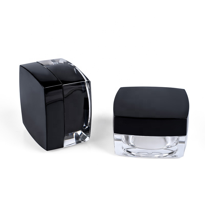 Wholesales Cosmetic Packaging container double wall 5g 10g 15g 30g 50g Square shape Acrylic Cosmetic cream jar
