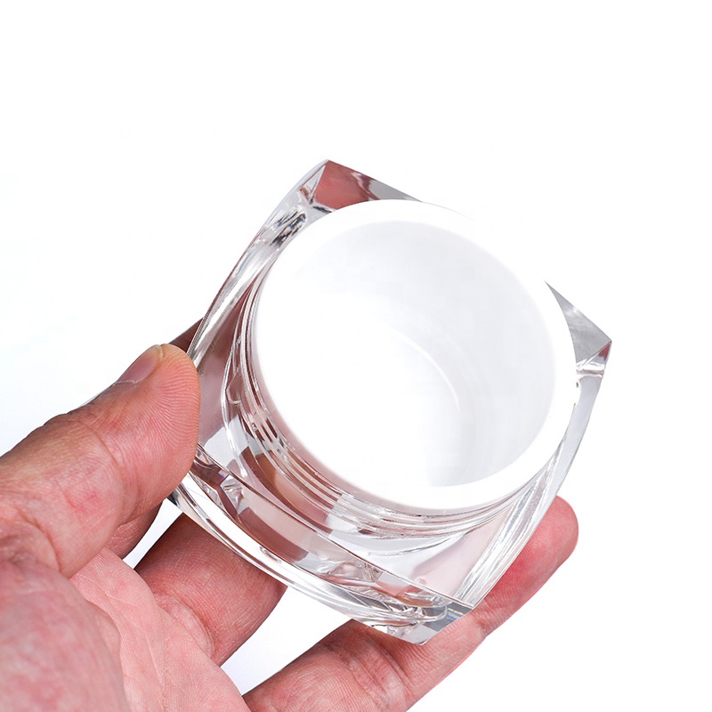 Wholesales Cosmetic Packaging container double wall 5g 10g 15g 30g 50g Square shape Acrylic Cosmetic cream jar