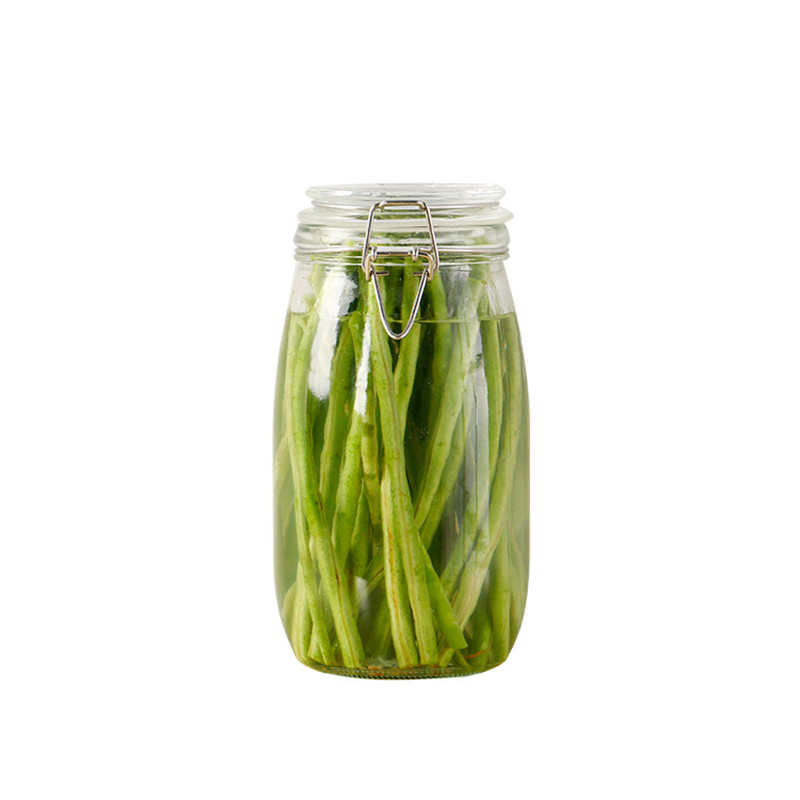 Wholesales Factory Price Glass Jar With Metal Clip/Glass Storage Jar Bottle With Flip Top Cap