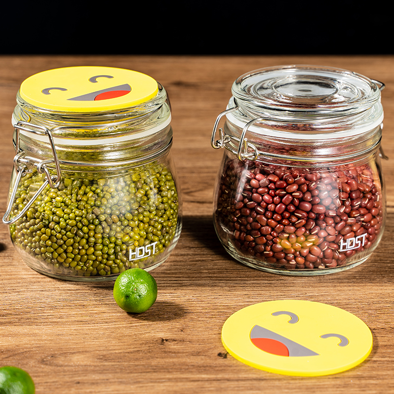 Wholesales Factory Price Glass Jar With Metal Clip/Glass Storage Jar Bottle With Flip