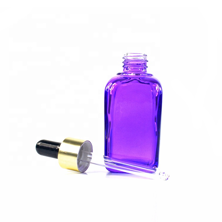 Wholesales French Square colorful 20ml 30ml 1oz 50ml 100ml Pink Blue Green Red Glass cosmetic serum dropper bottle