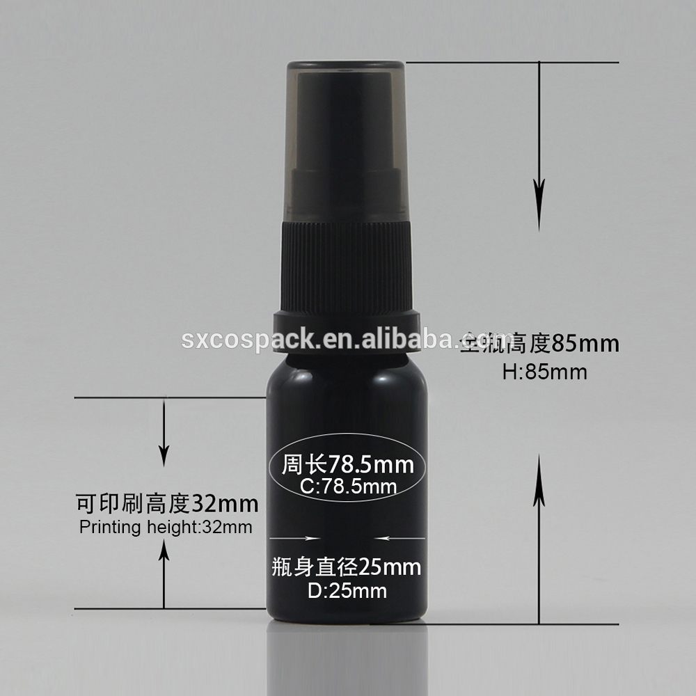 Wholesales empty Glossy black 10ml 15ml 20ml 30ml 50ml 100ml cosmetic glass spray or perfume bottle packaging