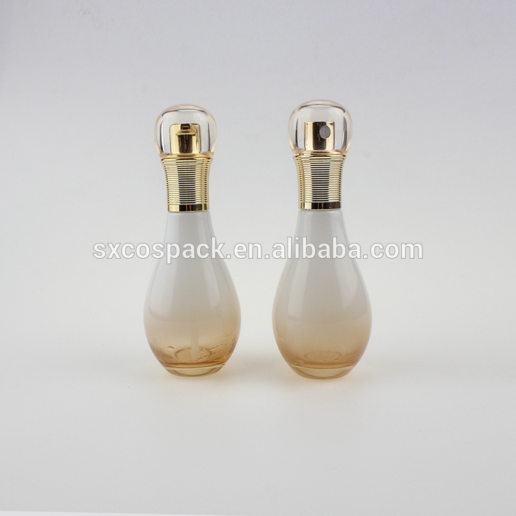 Wholesales empty glass cosmetic set of 60ml 100ml 150ml Lotion Pump or spray bottle and 50g cream jar with cap