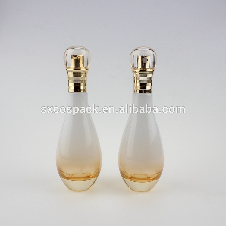 Wholesales empty glass cosmetic set of 60ml 100ml 150ml Lotion Pump or spray bottle and 50g cream jar with cap